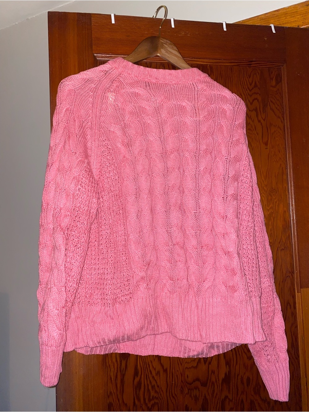 Pink Cable Knit Women's Sweater